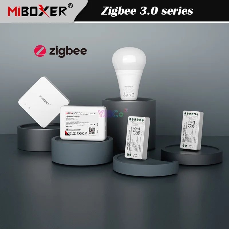 Miboxer Zigbee 3.0 Gateway FUT089Z wireless Remote Single Color/CCT/RGB/RGBW/RGB+CCT LED Strip Light Controller 12W E27 LED Bulb