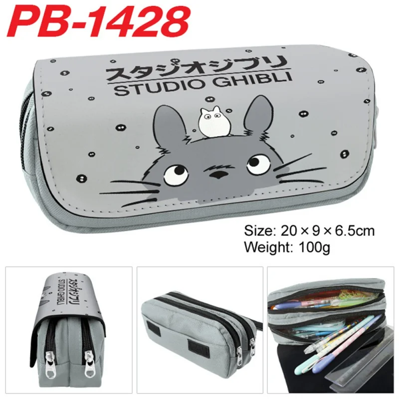 

Anime Totoro Nilon Penbag Unisex Student Pencil Case Bilayer Zipper Stationery Bag Cartoon Print Makeupbag Cosmetic Cases Gifts