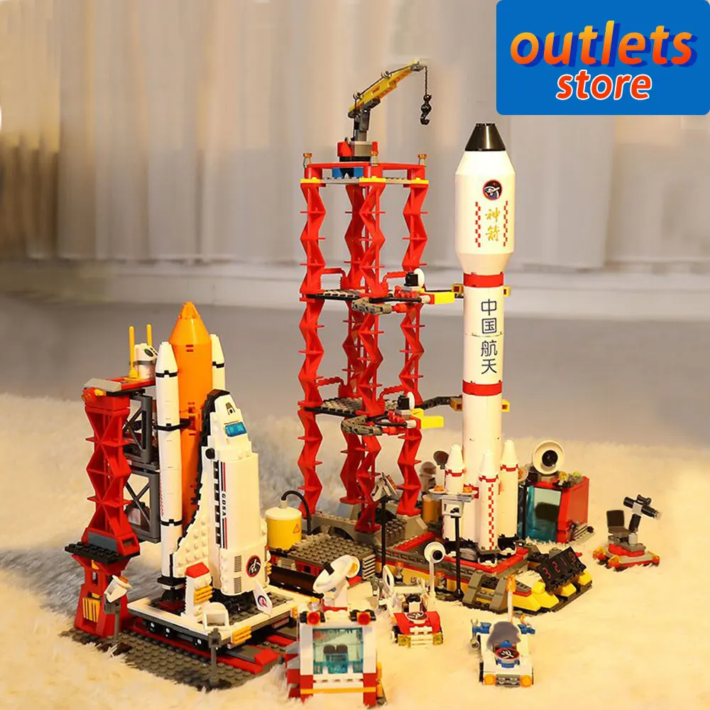 

8814 Creative Expert High Tech Space Shuttle Shenzhou 10 Launch Center Moc Moduler Building Blocks Brick Model Boys Toys 679PCS