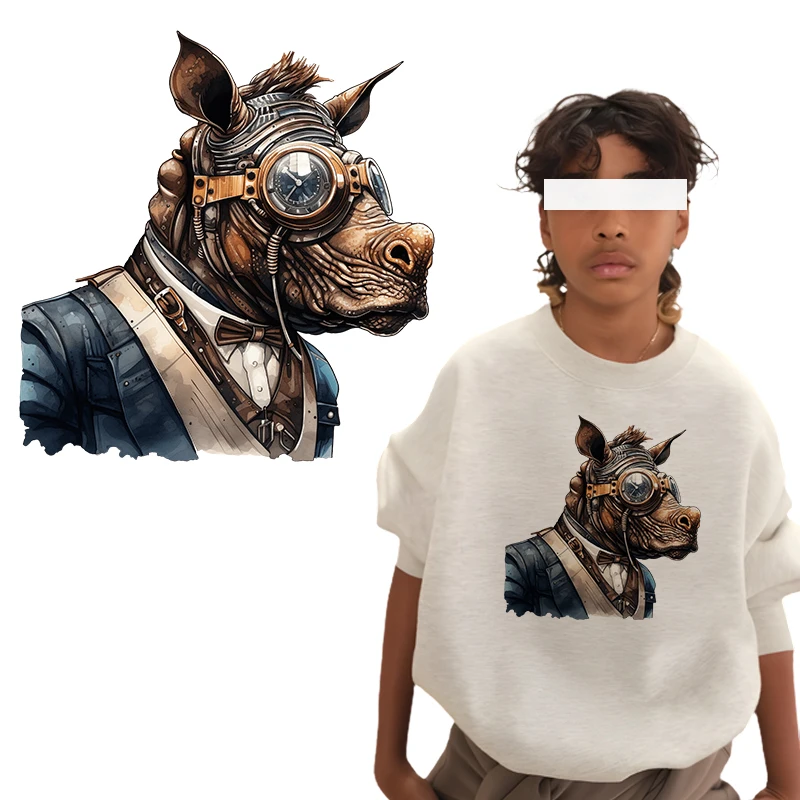 Комбинированные нашивки в стиле ретро с паровыми животными и миром для