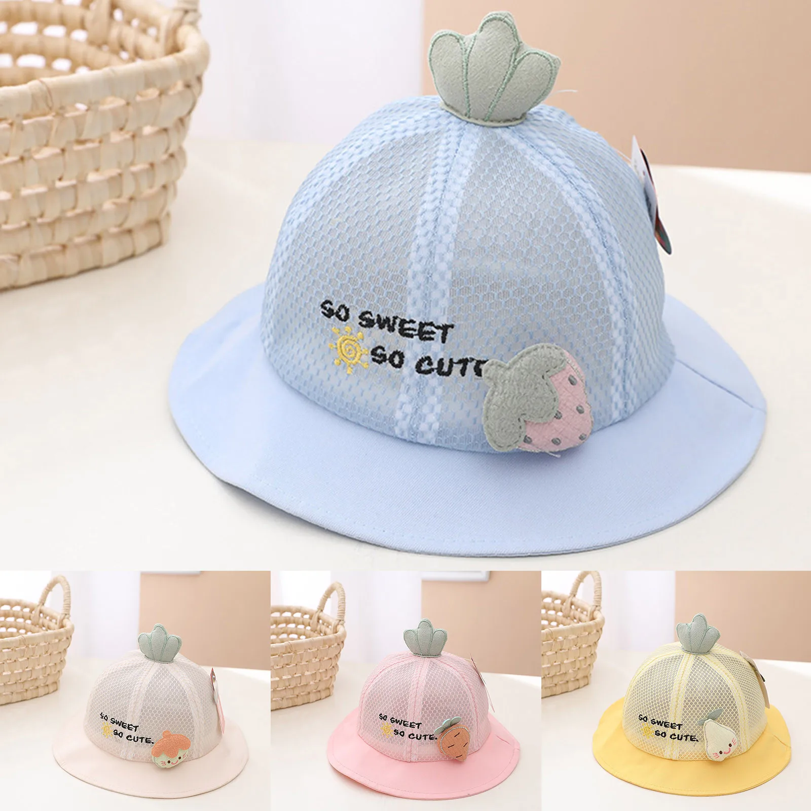 

Techno Outfit Men Children Fisherman Hat Cute Fruit Decoration In Spring And Summer Comfortable Breathable Straw Hat Gentlemen