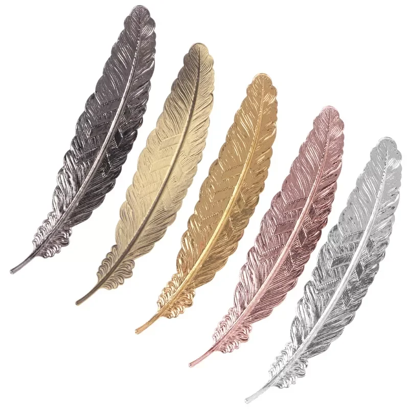 

Bookmark Retro Feather Shaped Metal Bookmarks Page Marker Office School Bookmarks for Books