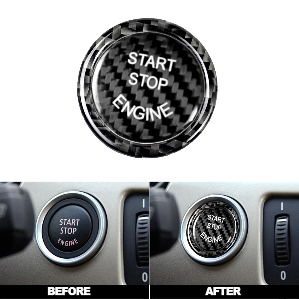 

For BMW E90/E87/E60 E70/Z4 Carbon Fiber Engine Start Stop Switch Button Cover Durable And Practical Use
