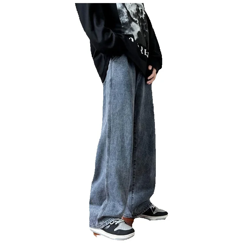 Autumn Baggy Jeans Men Fashion 4 Colors Oversized Wide Leg Jeans Men Streetwear Hip Hop Loose Straight Denim Pants Mens Trousers