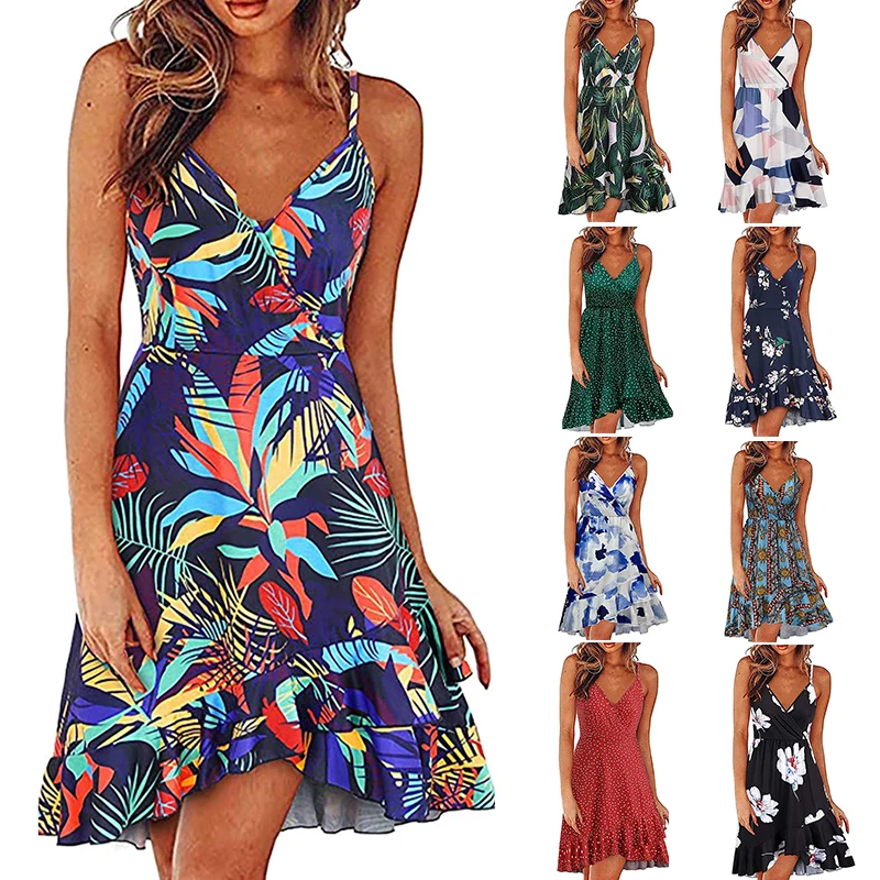 

Женское летнее платье без рукавов, с V-образным вырезом