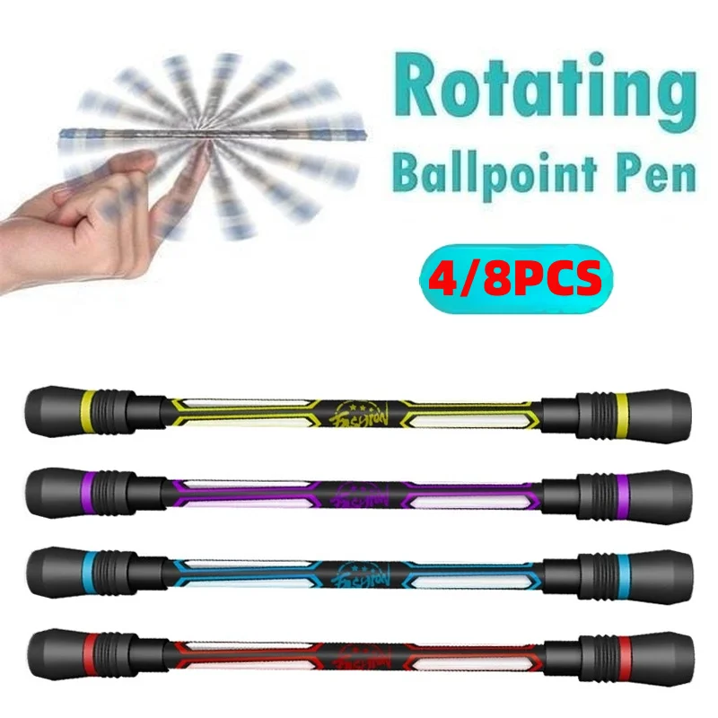 

4 шт. Вращающаяся ручка, творческая ручка для письма, Студенческая антистрессовая вращающаяся игрушка, Антискользящая ручка-Спиннер для сня...