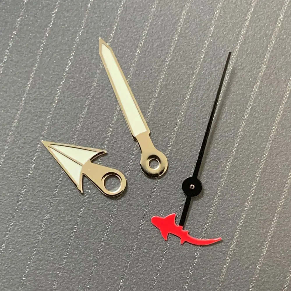 

Silver Edge White Watch Hands Green Luminous Pointers Fish/Turtle Seconds Three Needles DIY Parts for NH35/NH36/4R/7S Movement