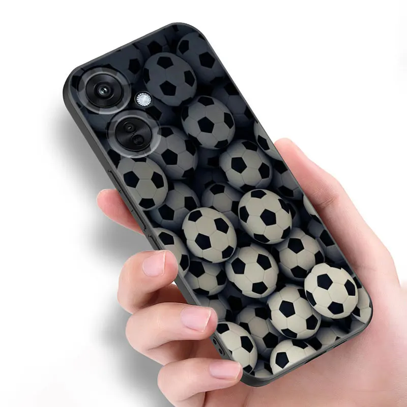 Футбольный мяч Черный силиконовый чехол для OnePlus 10R 11R 12R ACE 2 3 Pro 2V 3V Nord CE 4 Lite N10 N20 N30 SE