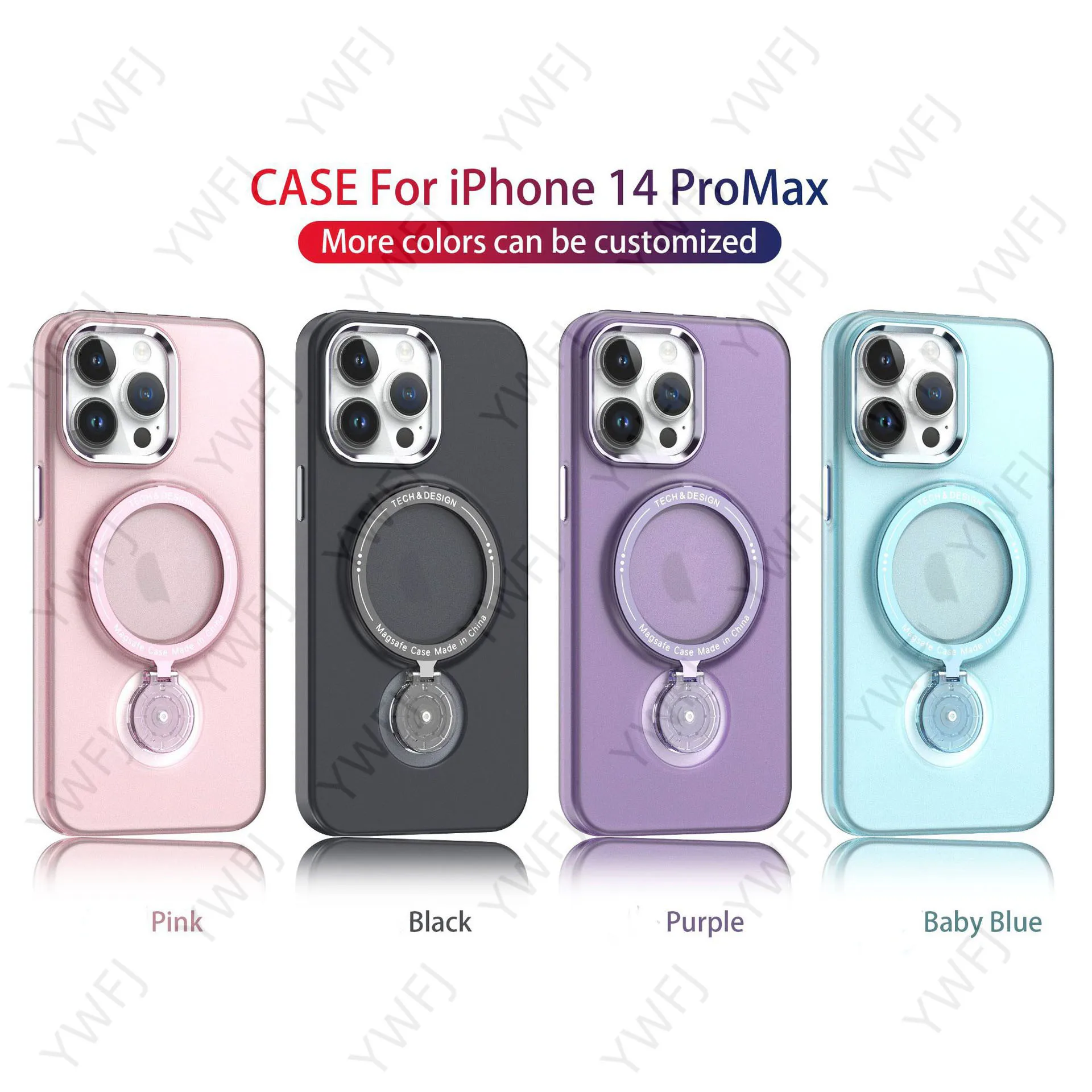 

2023 New Design For iPhone 14Pro Max Magsafe Invisible Stand Magnetic Absorption For 11 12 13 14 Pro Max Pivot Swivel Stand Case