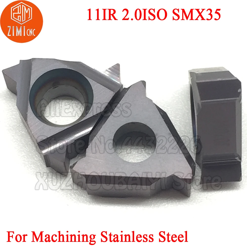 

11IR 2.0ISO SMX35 11IR2.0ISO SMX35 11IR 2.0 ISO SMX35 Carbide Thread Inserts Turning Tools Cutter Lathe Blade for Stainless stee
