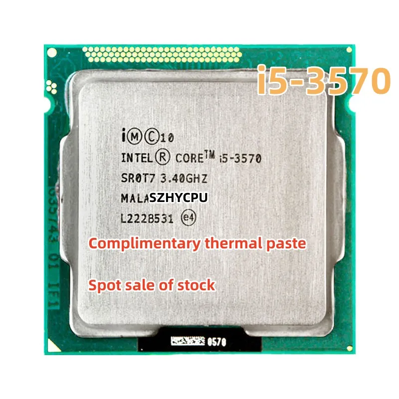 

Used Intel i5 3570 Processor Quad Core 3.4Ghz L3=6M 77W Socket LGA 1155 Desktop CPU