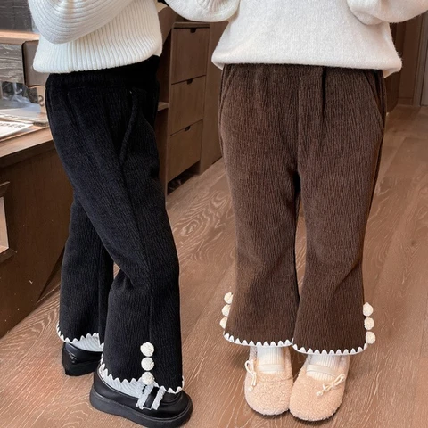 GEONYIEEK Девочки Теплые Штаны из Хлопка