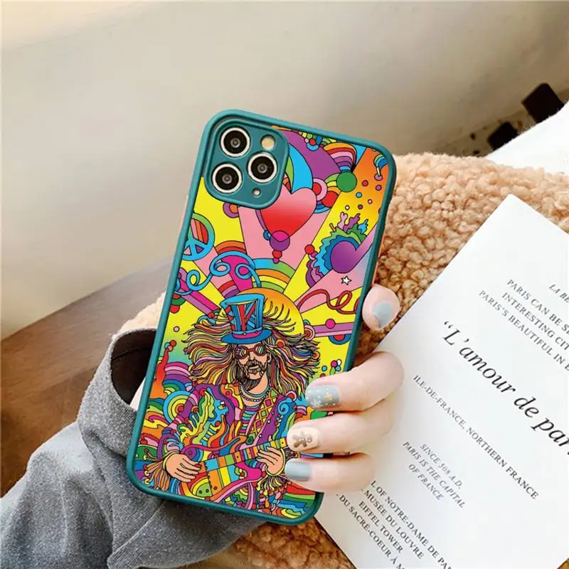 Indie Hippie Art Phone Case for iPhone 14 11 12 13 Mini Pro Max 8 7 Plus X XR XS MAX Translucent Matte Cover
