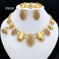 newly dubai jewelry sets for women shiny drop necklace and earrings t african gold color luxury wedding jewelry