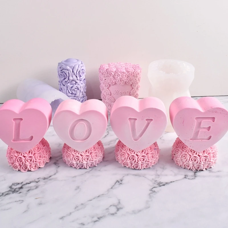 

3D Rose Heart Mould Handmade Soap Molds for Decorations Dropship