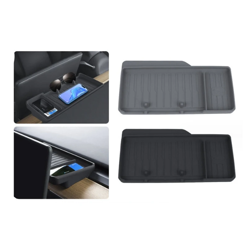 

For Tesla Model 3 Y Center Console Organizer Behind Screen Storage Box Dashboard Tray Interior Accessories