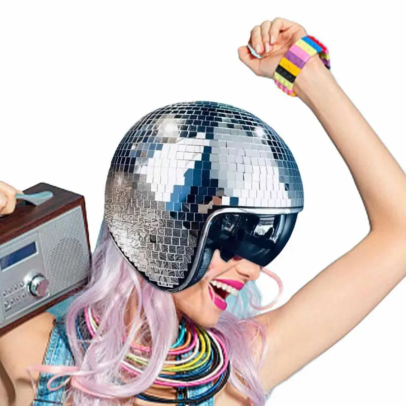 

Disco Ball Hat Classic Disco Cap With Retractable Sunshade Glitter Headgear Accessories For DJ Clubs Bars Dance Parties Weddings