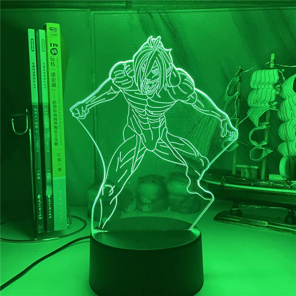 Ataque de Luz em Titã Mesa para Decoração de Casa Ataque em Titã Anime Lâmpada Presente Aniversário Manga Led Night Light 3d