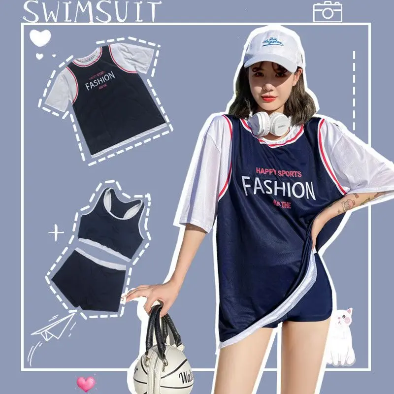 

Korean Split Swimsuit Women Fairy Swimming Three-piece Cute Cool Basketball Girl Student Hot Spring Vacation Swimwear