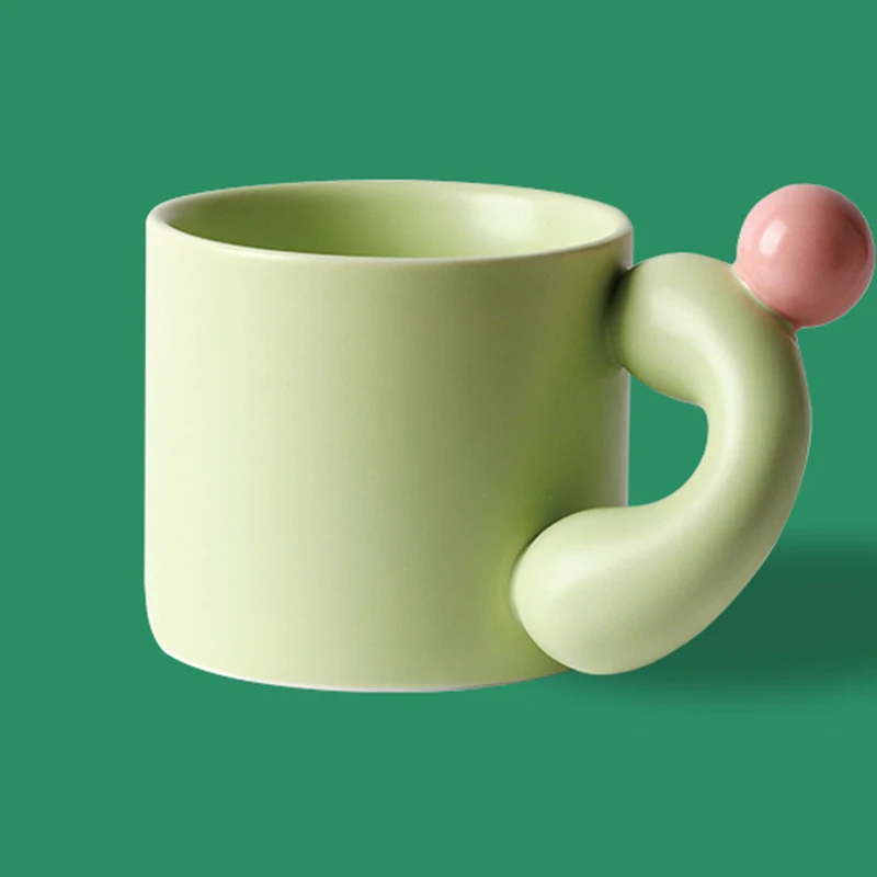 

Кофейные кружки для воды, эспрессо, чашка, керамические забавные персонализированные кружки с розовой ручкой, чайный подарок, в эстетике молока, кухонная чашка, набор чайных чашек