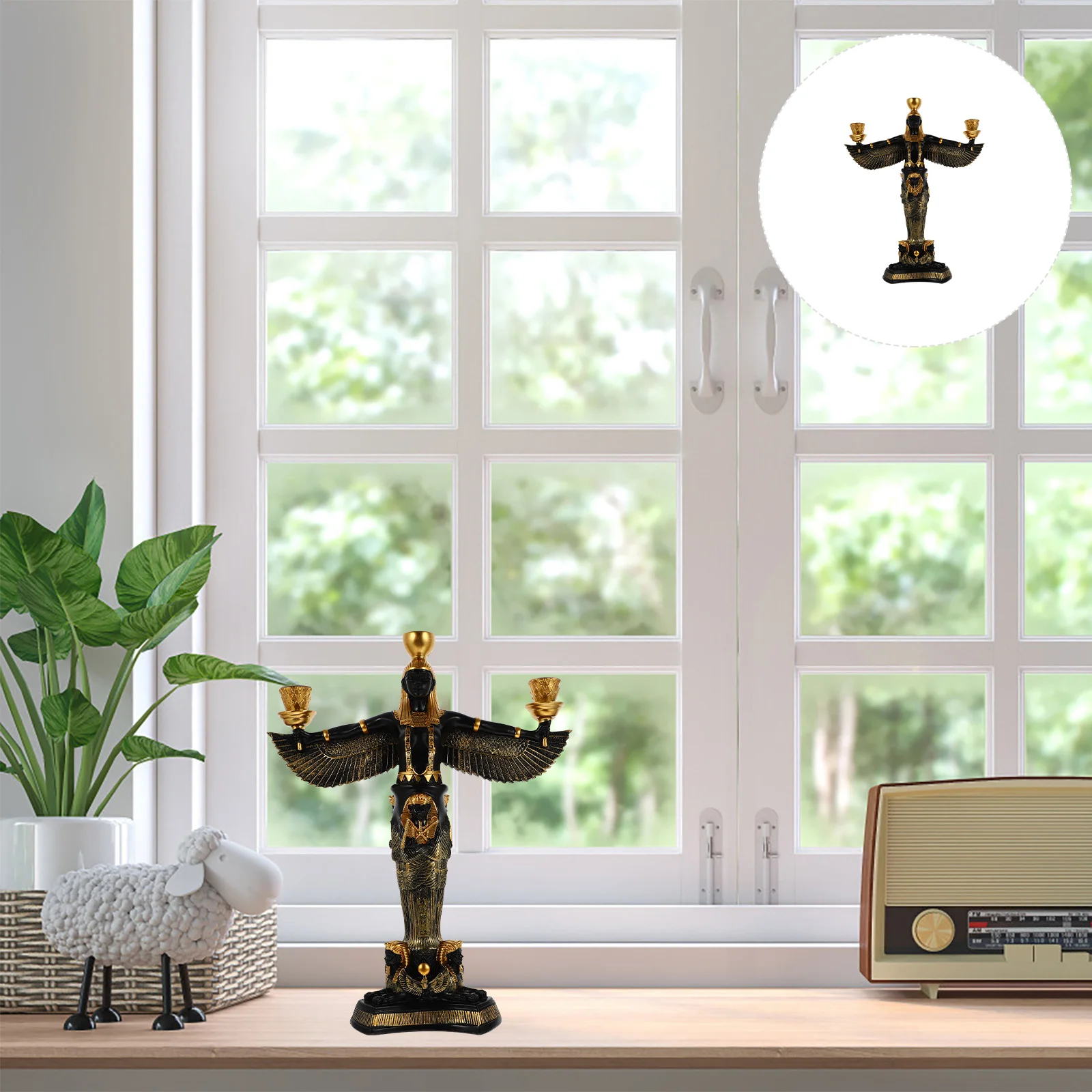 

Ретро подсвечник украшение египетская статуя подсвечник Египетский винтажный подсвечник для украшения дома Бар