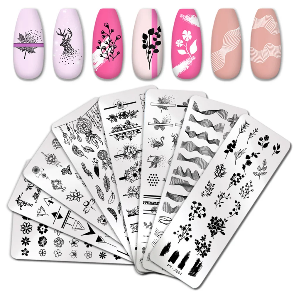 

Nail Stamping Plates Nail Decals Stickers Manicure for 8pcs