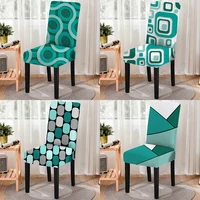 geometry pattern home chair covers spandex simple dining chairs modern office chair elastic kitchen chair cover decor accessory