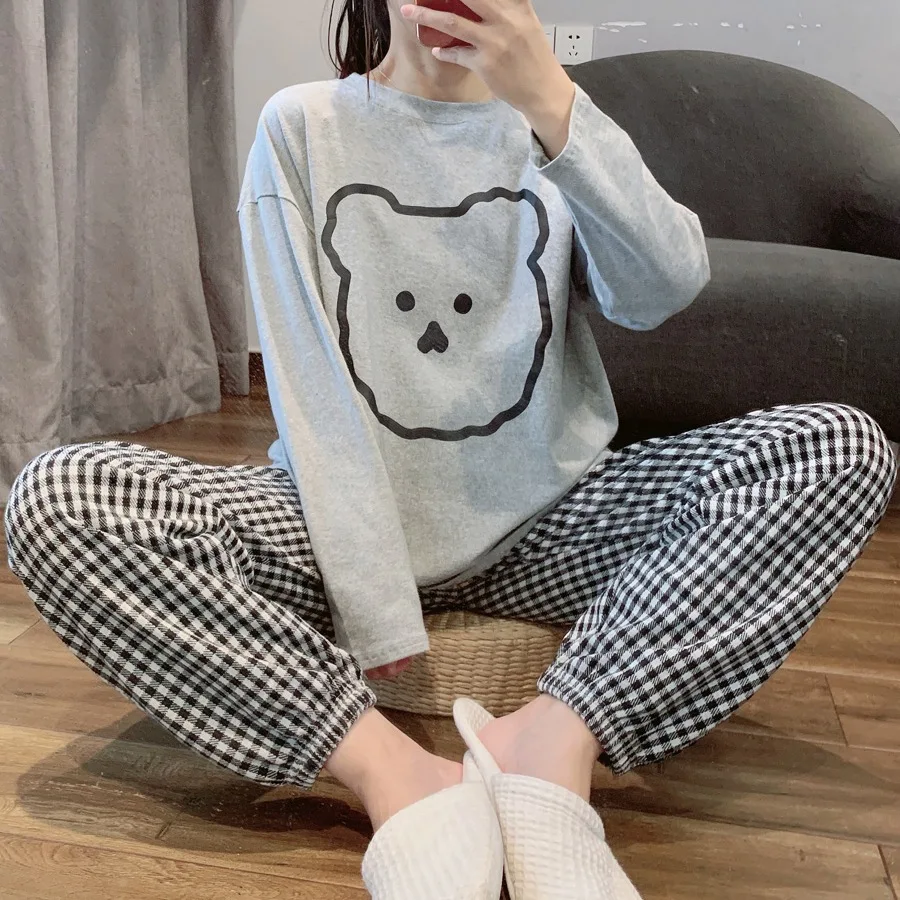 New Pajamas Ladies Spring and Autumn Long Sleeve Thin Section Women's Autumn and Winter Large Size Casual Autumn Homewear Set