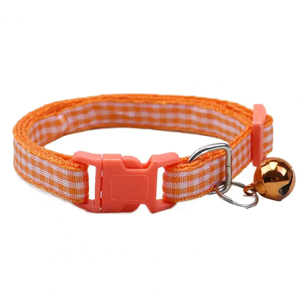 

Pet Collar Plaid Multiple Colors Vibrant Buckle Bells Small Dog Cat Regular Collar with Bell Neck Adjustable Pet Accessories