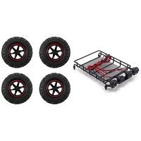 2 set rc car part 1 set 1 9 inch 96mm tires with wheel rim 1 pcs luggage carrier tray roof rack with led light