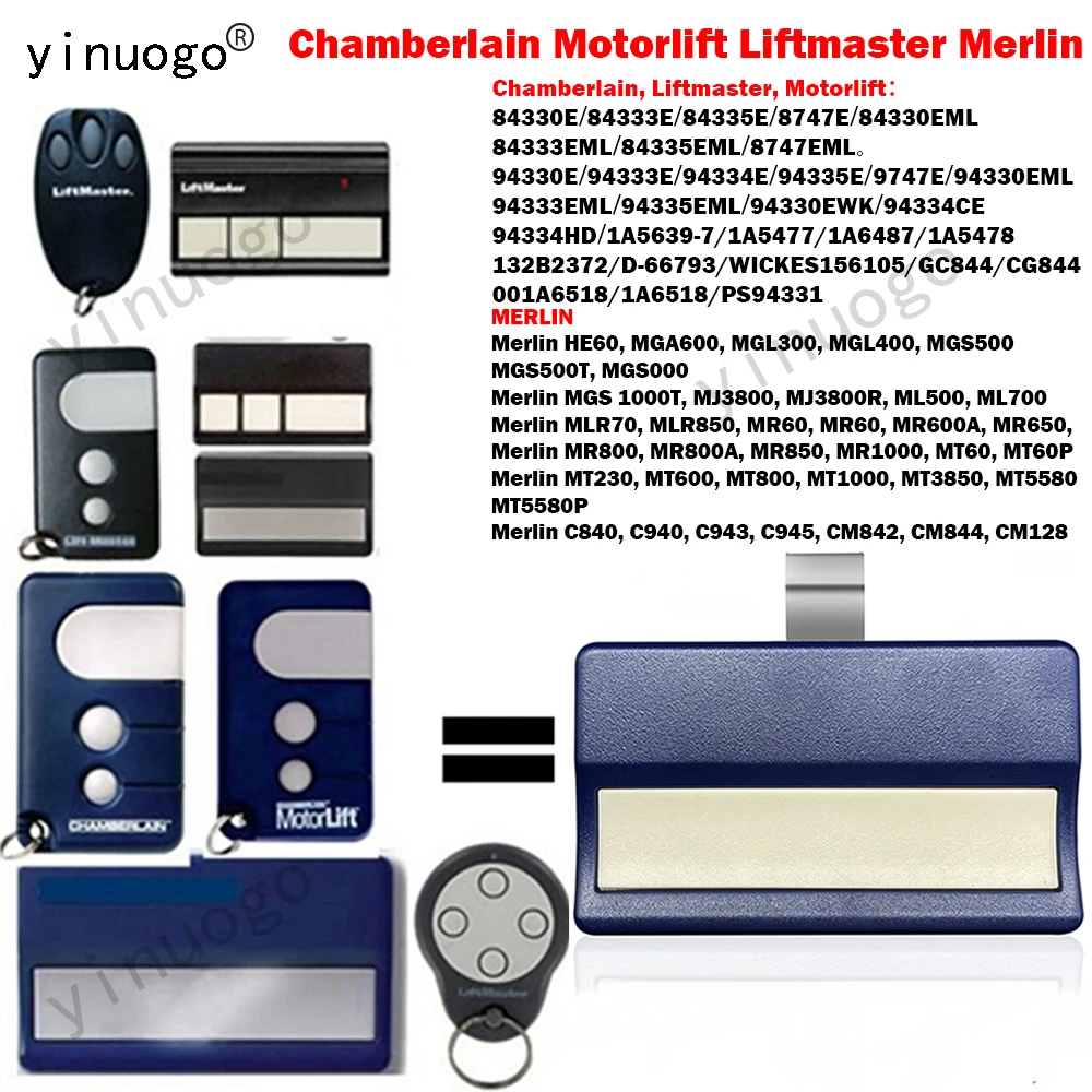 

LiftMaster Motorlift 84330ELM 8747E 84335E 84333E 84330E 84333EML 84335EML 8747EML 433.92MHz Remote Control Garage Door Opener