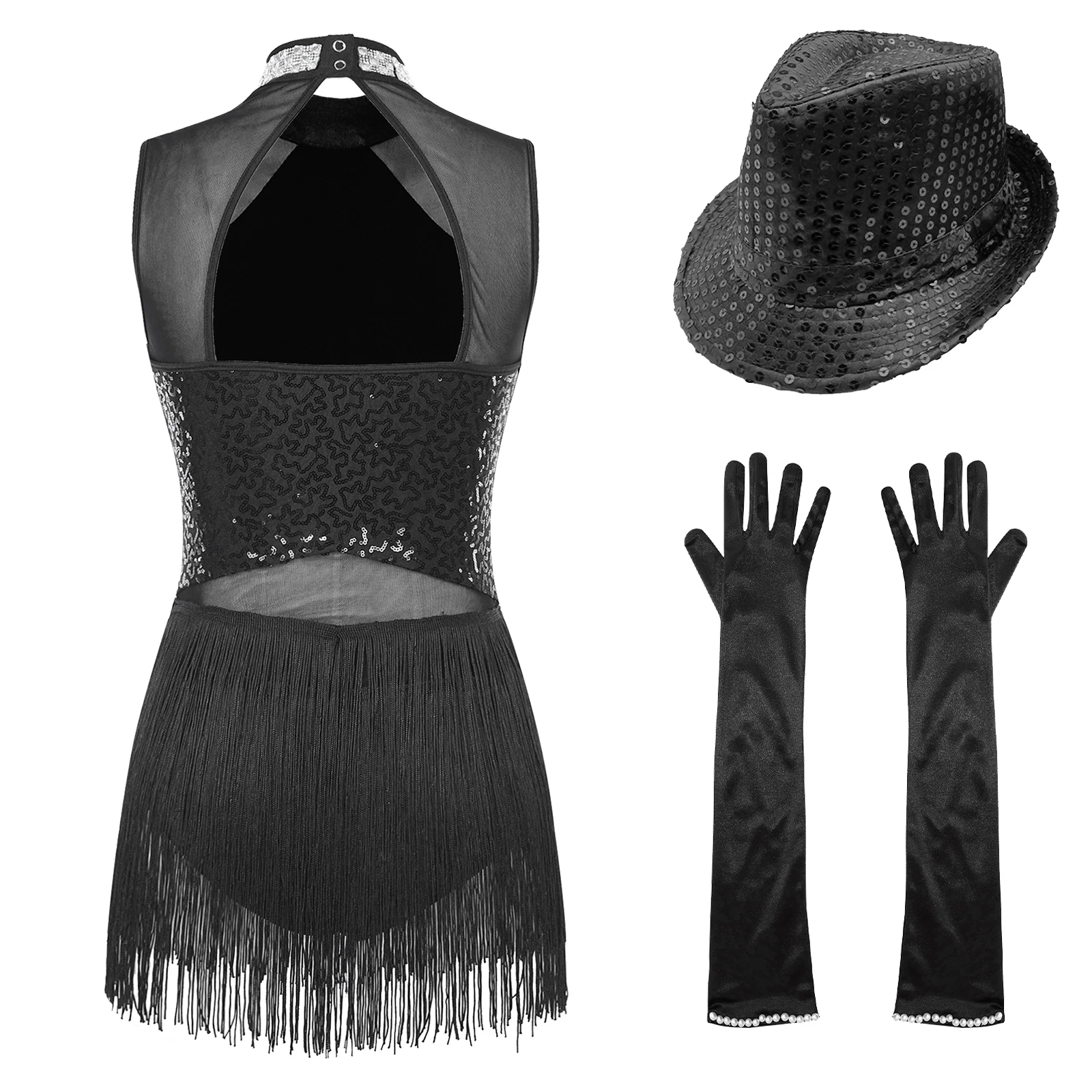 Женский костюм для латинского джаза танго ча-ча танцевальный без рукавов с