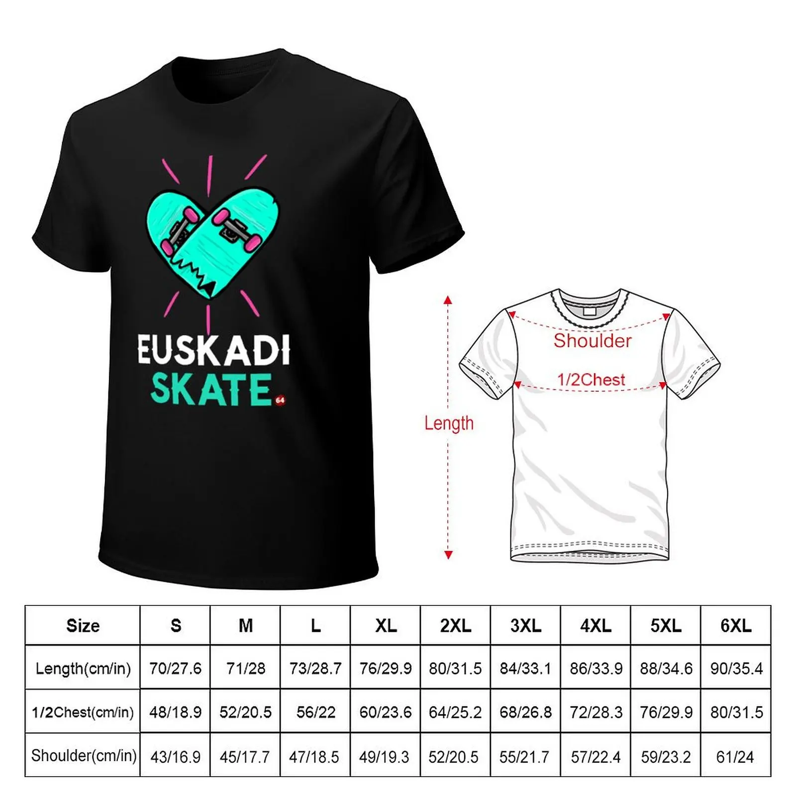 Фото Футболка Basque Skate Euskadi Skater с художественным принтом, повседневный топ №2