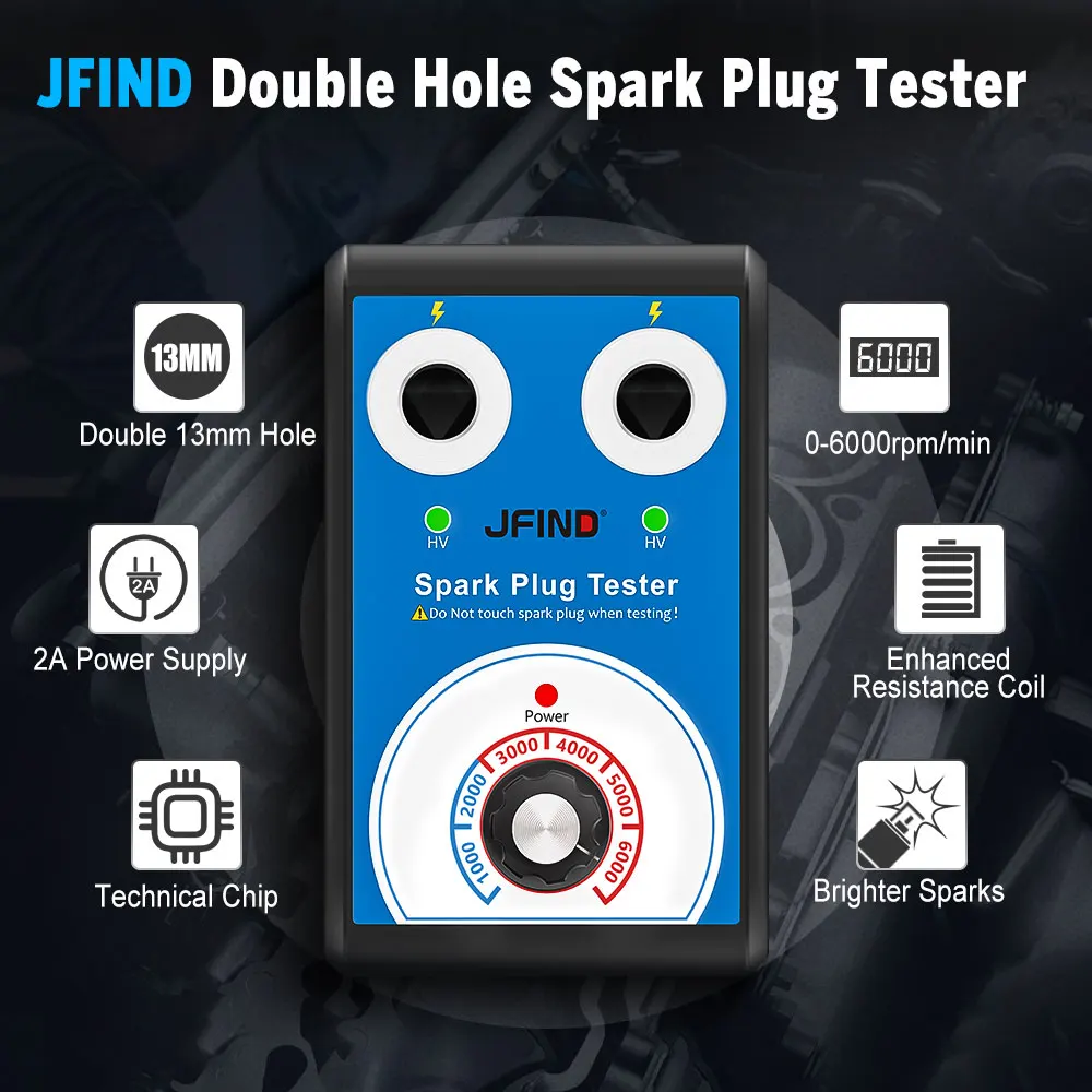 Тестер свечей зажигания JFIND JF109 регулируемый детектор с двойным отверстием для