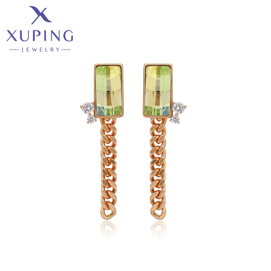 

Xuping Jewelry Fashion New Arrival Square Shaped Crystal Earring for Women Girl Party Gift X000438565
