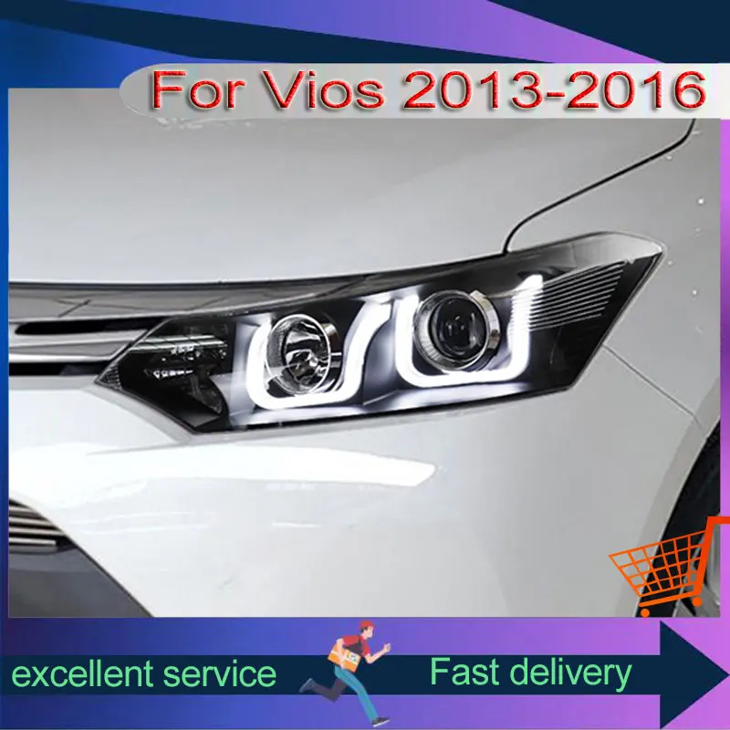 Модифицирующая автомобильная фара для Toyota Vios 2013-2016 сборка со светодиодной