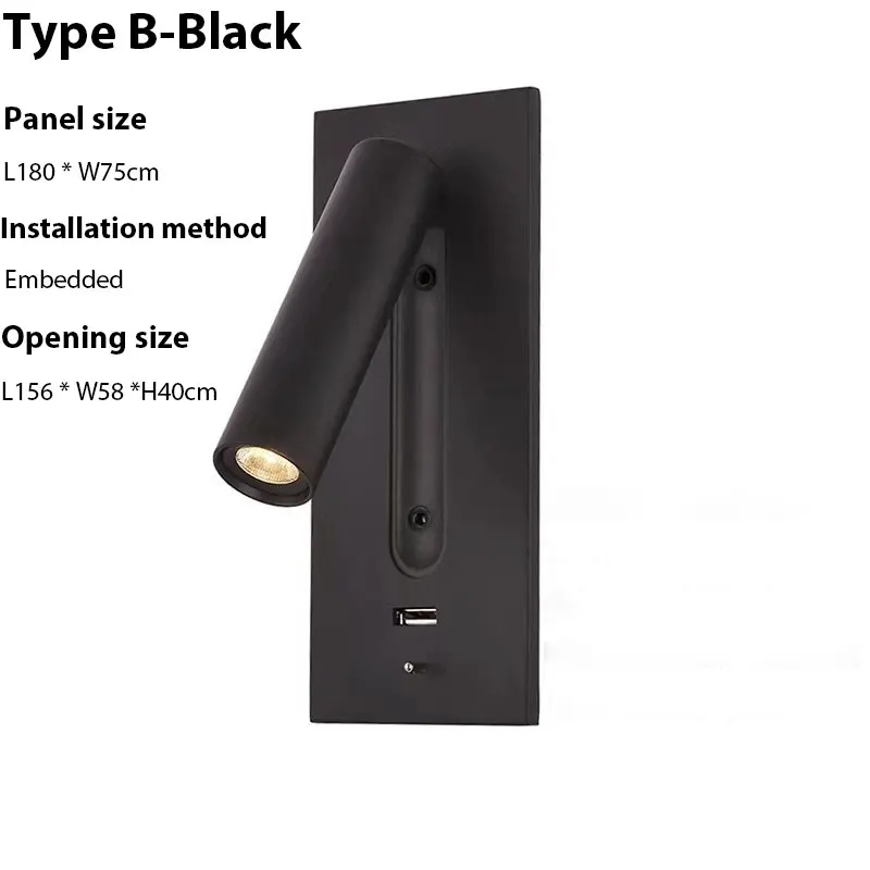 IISINUO Настенные светильники 3 Вт, алюминиевый сплав, USB зарядка