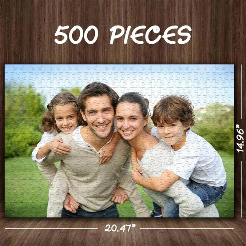 Personalized Wood Photo Puzzle Gifts,Custom Family jigsaw for Mothers Day