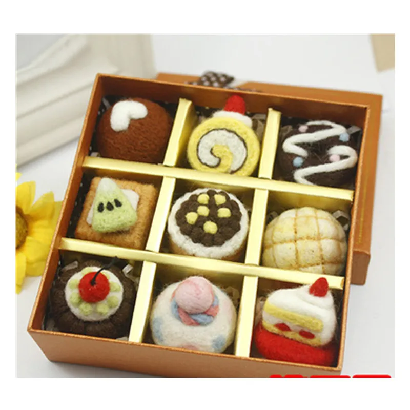 

Gift set cartoon animal set wool needlepoint kit wool felt needle felting gift box craft needlecraft DIY handmade