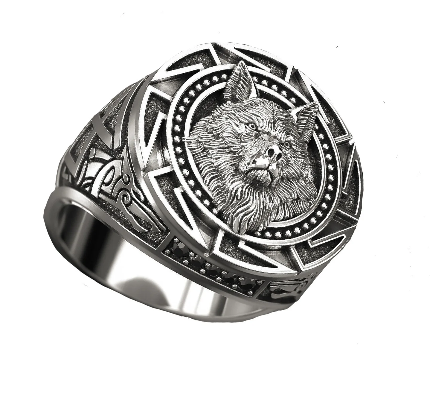 

New Viking Warrior Wolf Head Men's Ring Retro Celtic Wolf Totem Ring Gift Jewelry Wholesale