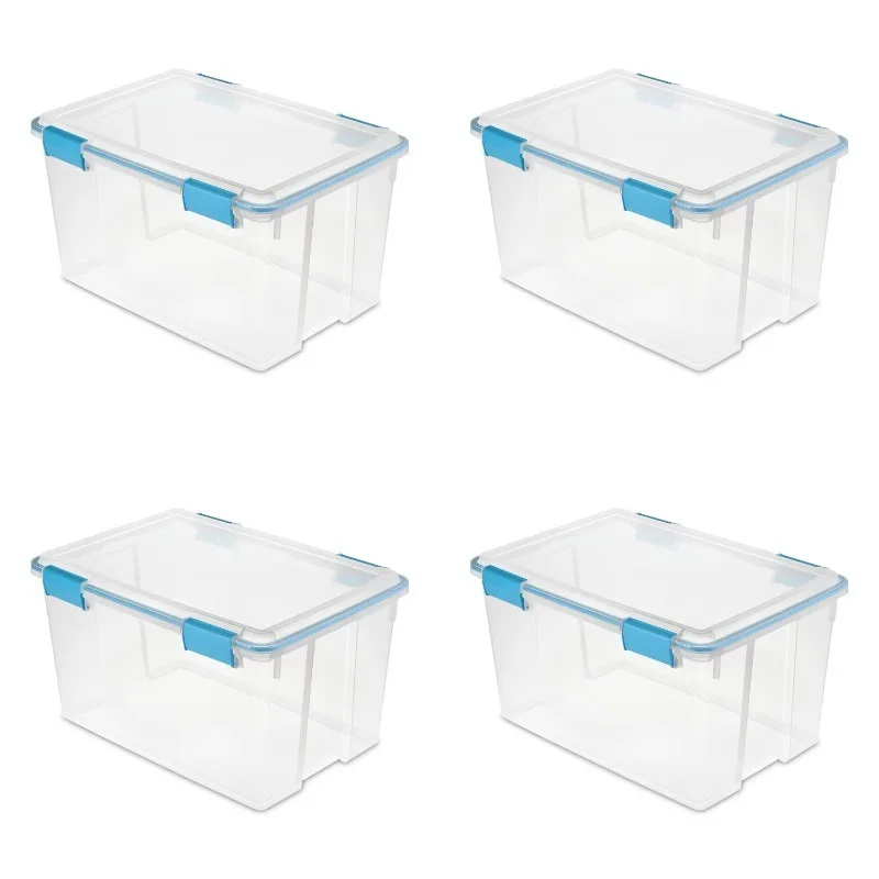 

LISM 54 Qt. Gasket Box Plastic, Blue Aquarium, Set of 4