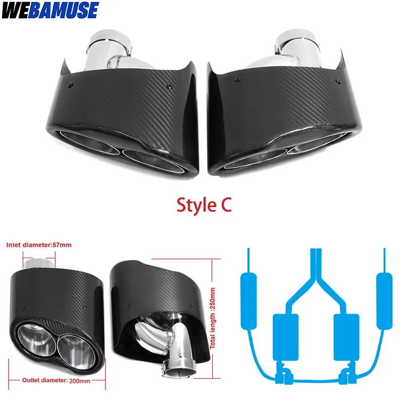 1 пара глушитель выхлопной трубы из нержавеющей стали для Audi A4 A5 A6 A7 RS4 RS5 RS6 RS7