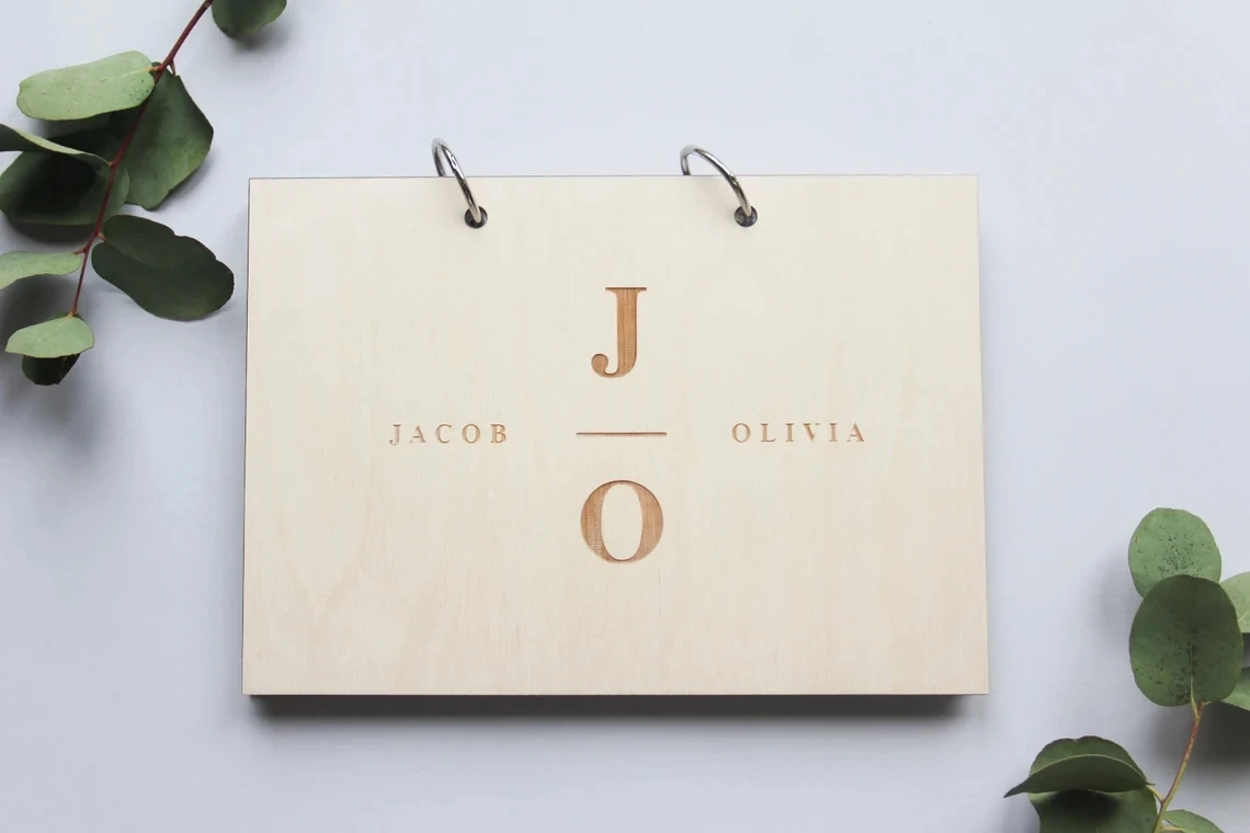 

Initials Wedding Guestbook, Personalised Guestbook, Wedding Guest Book, Custom Guestbook, Wooden Wedding Guestbook, Modern