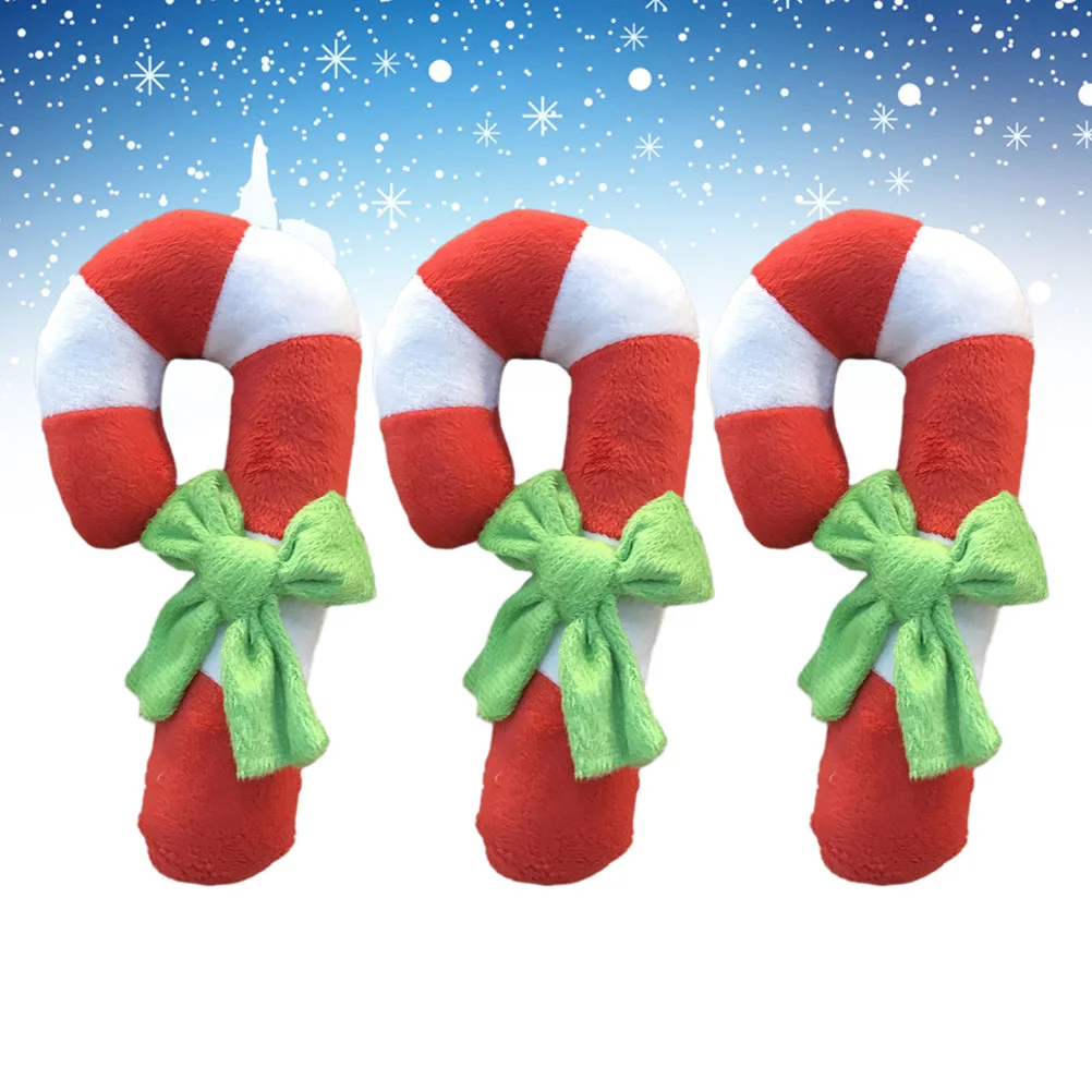 

Dog Toys Christmas Toy Plush Puppy Candy Cane Chew Squeaky Interactive Playing Teething Pet Stuffeddogs Superbiting