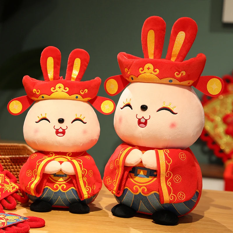 

Китайский Знак зодиака, кролик форчуна на новый год, костюм Тан, милый кролик, домашний декор, мягкая игрушка, креативный новогодний специальный подарок для детей