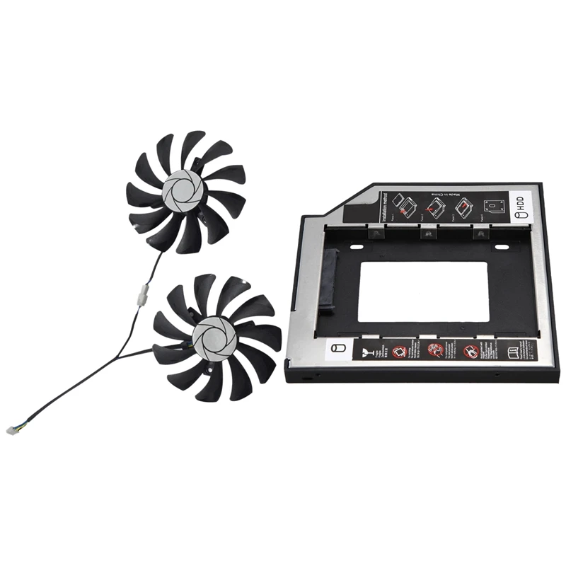 

1 Pair Image Card Fan 85Mm Ha9010h12f-Z 4Pin Cooler Fan & 1X For Hdd Sataii Sdd Hard Disk Bracket