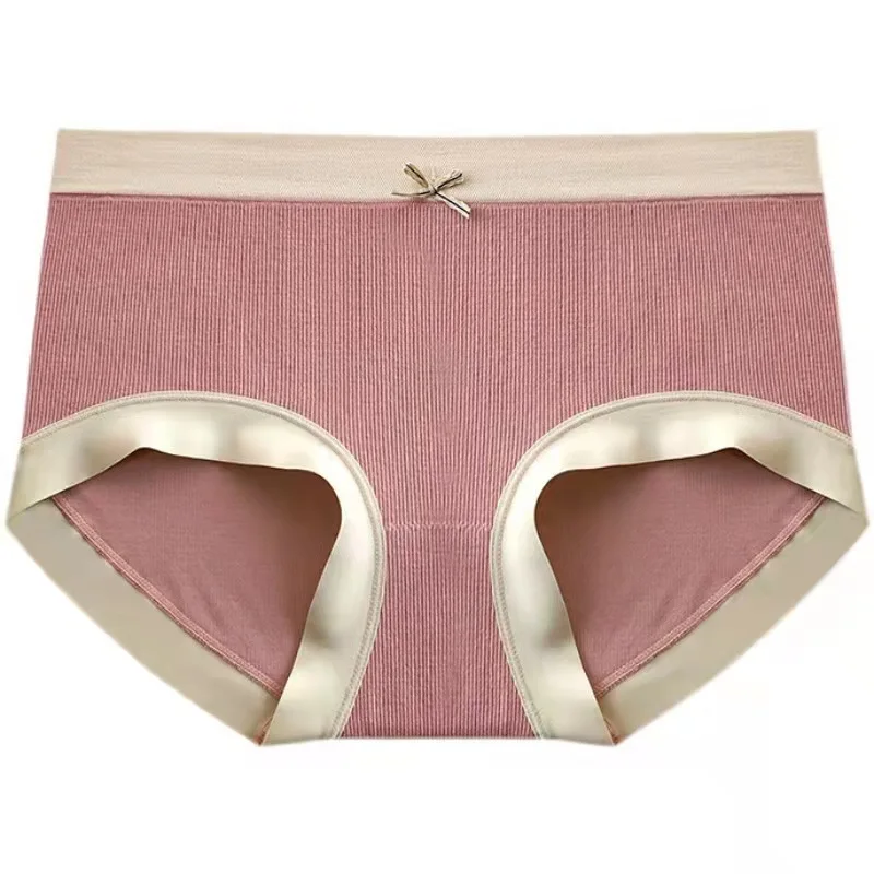 

Удобные Хлопковые дышащие женские трусики с промежностью, облегающие бедра, женские эластичные трусы G44 в полоску