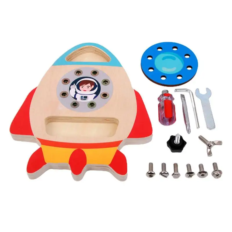 

Screwdriver Board For Kids Rocket Wooden Screwdriver Montessori Toys Wooden Screw Driver Activities Tools Montessori Toys For Bo