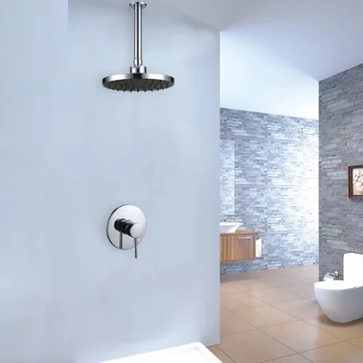 

Vidric Solid Brass black/Chrome Bathroom Concealed Shower set 8" Rainfall Shower Head Shower Arm Set Shower Diverter Mixer Valve