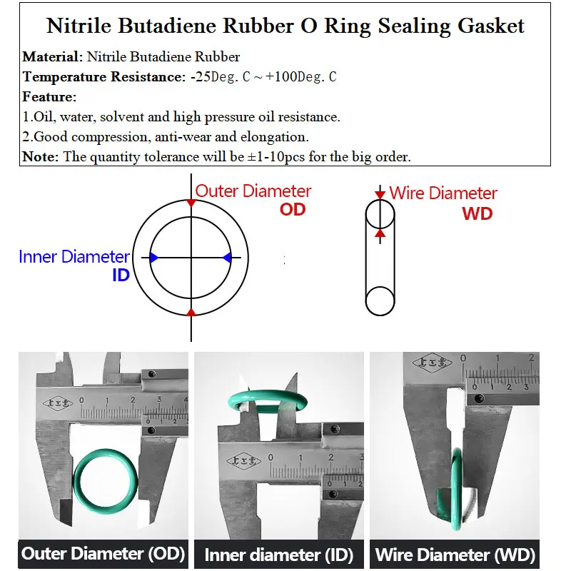 Уплотнительное кольцо NBR 10 шт. уплотнительная прокладка толщина CS 1 5 мм внешний